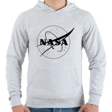 PRINTFASHION Fekete Nasa logo - Férfi kapucnis pulóver - Sport szürke
