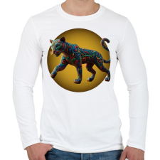 PRINTFASHION Fekete párduc - Férfi hosszú ujjú póló - Fehér férfi póló