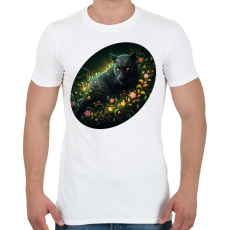PRINTFASHION Fekete párduc - Férfi póló - Fehér