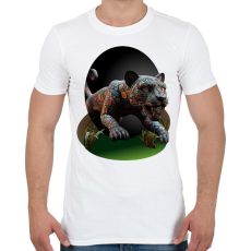 PRINTFASHION Fekete párduc - Férfi póló - Fehér