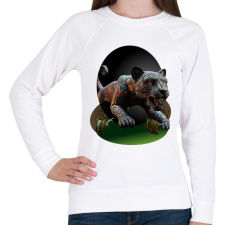 PRINTFASHION Fekete párduc - Női pulóver - Fehér női pulóver, kardigán