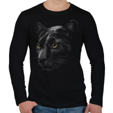 PRINTFASHION Fekete párduc portré - Férfi hosszú ujjú póló - Fekete férfi póló