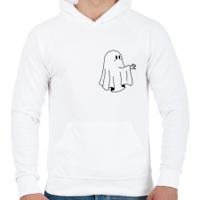 PRINTFASHION Fekete szellem - Férfi kapucnis pulóver - Fehér férfi pulóver, kardigán