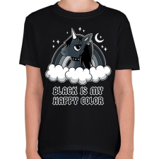 PRINTFASHION Fekete unikornis - Gyerek póló - Fekete gyerek póló