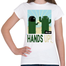 PRINTFASHION Fel a kezekkel! - Kaktusz - Női póló - Fehér női póló