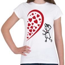 PRINTFASHION Fél szív - fiú - Női póló - Fehér