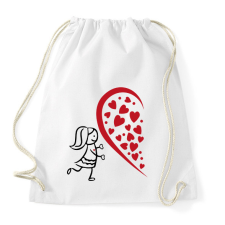 PRINTFASHION Fél szív - lány - Sportzsák, Tornazsák - Fehér tornazsák