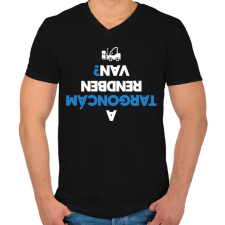 PRINTFASHION Felborult targoncás - Férfi V-nyakú póló - Fekete férfi póló