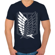 PRINTFASHION Felderítő egység minta (AOT) - Férfi V-nyakú póló - Sötétkék