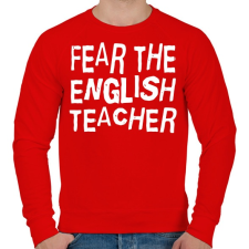 PRINTFASHION Félelem az angol tanártól! - Férfi pulóver - Piros férfi pulóver, kardigán