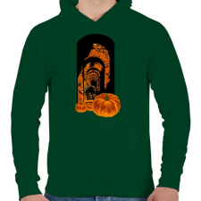 PRINTFASHION Félelmetes - Férfi kapucnis pulóver - Sötétzöld férfi pulóver, kardigán