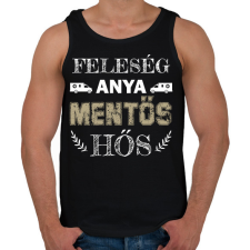 PRINTFASHION Feleség, anya, mentős, hős - Férfi atléta - Fekete atléta, trikó