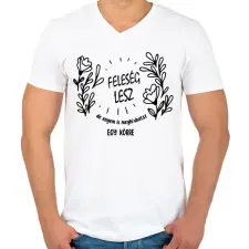 PRINTFASHION Feleség lesz - Férfi V-nyakú póló - Fehér férfi póló
