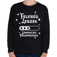 PRINTFASHION Feleség leszek Lánybúcsú folyamatban - Gyerek pulóver - Fekete gyerek pulóver, kardigán
