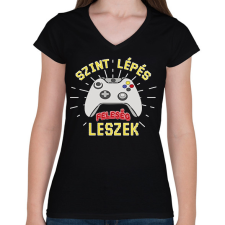 PRINTFASHION Feleség leszek - Női V-nyakú póló - Fekete női póló