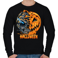 PRINTFASHION Félig koponya, félig tök - Férfi pulóver - Fekete