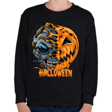 PRINTFASHION Félig koponya, félig tök - Gyerek pulóver - Fekete gyerek pulóver, kardigán