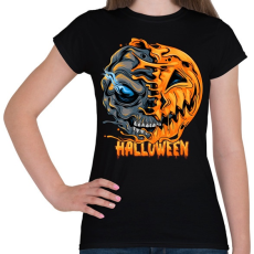 PRINTFASHION Félig koponya, félig tök - Női póló - Fekete