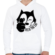 PRINTFASHION Felix the cat - Férfi kapucnis pulóver - Fehér