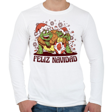 PRINTFASHION Feliz Navidad - Férfi hosszú ujjú póló - Fehér