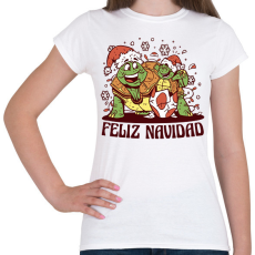 PRINTFASHION Feliz Navidad - Női póló - Fehér