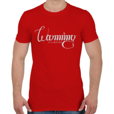 PRINTFASHION Felmelegedés - Férfi póló - Piros férfi póló