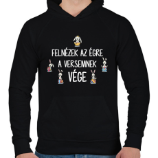 PRINTFASHION Felnézek az égre - Férfi kapucnis pulóver - Fekete