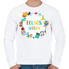 PRINTFASHION Felsős lettem - Férfi pulóver - Fehér