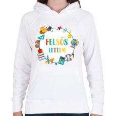 PRINTFASHION Felsős lettem - Női kapucnis pulóver - Fehér