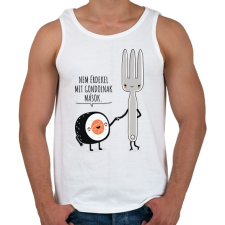 PRINTFASHION Felvállalós sushi - Férfi atléta - Fehér atléta, trikó