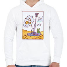 PRINTFASHION Fém detektor - Férfi kapucnis pulóver - Fehér