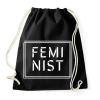 PRINTFASHION Feminist (white) - Sportzsák, Tornazsák - Fekete