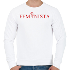 PRINTFASHION Feminista rózsával - Férfi pulóver - Fehér női pulóver, kardigán