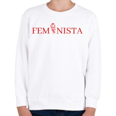 PRINTFASHION Feminista rózsával - Gyerek pulóver - Fehér