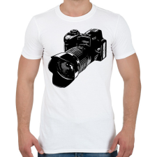 PRINTFASHION Fényképezőgép  - Férfi póló - Fehér férfi pulóver, kardigán