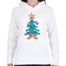 PRINTFASHION Fenyőfa - Női kapucnis pulóver - Fehér női pulóver, kardigán