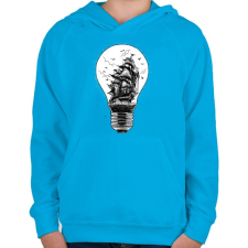 PRINTFASHION Fényvitorlás - Gyerek kapucnis pulóver - Azúrkék gyerek pulóver, kardigán