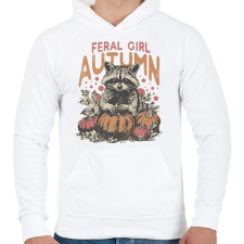 PRINTFASHION Feral Girl Autumn - Férfi kapucnis pulóver - Fehér férfi pulóver, kardigán