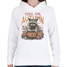 PRINTFASHION Feral Girl Autumn - Női kapucnis pulóver - Fehér női pulóver, kardigán