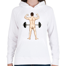 PRINTFASHION Férfiasság - Női kapucnis pulóver - Fehér