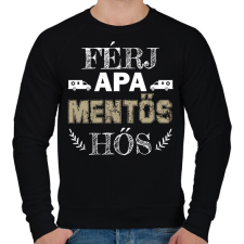 PRINTFASHION Férj, apa, mentős, hős - Férfi pulóver - Fekete férfi pulóver, kardigán