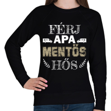 PRINTFASHION Férj, apa, mentős, hős - Női pulóver - Fekete női pulóver, kardigán