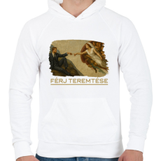 PRINTFASHION Férj teremtése - Férfi kapucnis pulóver - Fehér