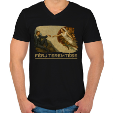 PRINTFASHION Férj teremtése - Férfi V-nyakú póló - Fekete