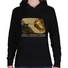 PRINTFASHION Férj teremtése - Női kapucnis pulóver - Fekete női pulóver, kardigán