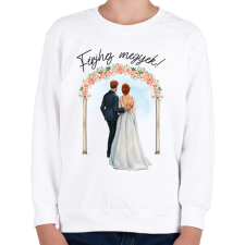 PRINTFASHION Férjhez megyek - Gyerek pulóver - Fehér gyerek pulóver, kardigán