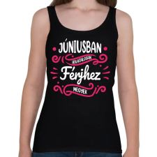 PRINTFASHION Férjhez megyek - Hónappal - Női atléta - Fekete női trikó