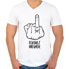 PRINTFASHION FÉRJHEZ megyek - lánybúcsú - Férfi V-nyakú póló - Fehér