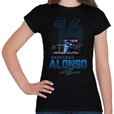 PRINTFASHION Fernando Alonso - Női póló - Fekete férfi póló