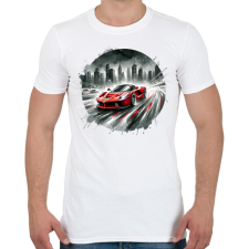 PRINTFASHION Ferrari - Férfi póló - Fehér férfi póló